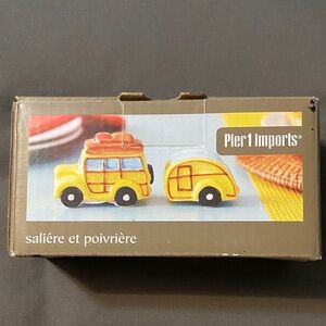 Pier 1 Imports Yellow School Bus and Camper Set